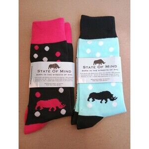 State Of Mind Socks - Women Teens Girls Gift One Size Soft & Stretchy Rhino